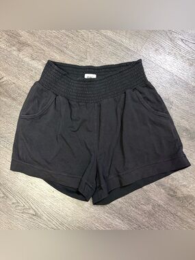 Pact Shorts Sz Medium Black Canopy Pull-On Organic Cotton Blend High Waist 3.5”